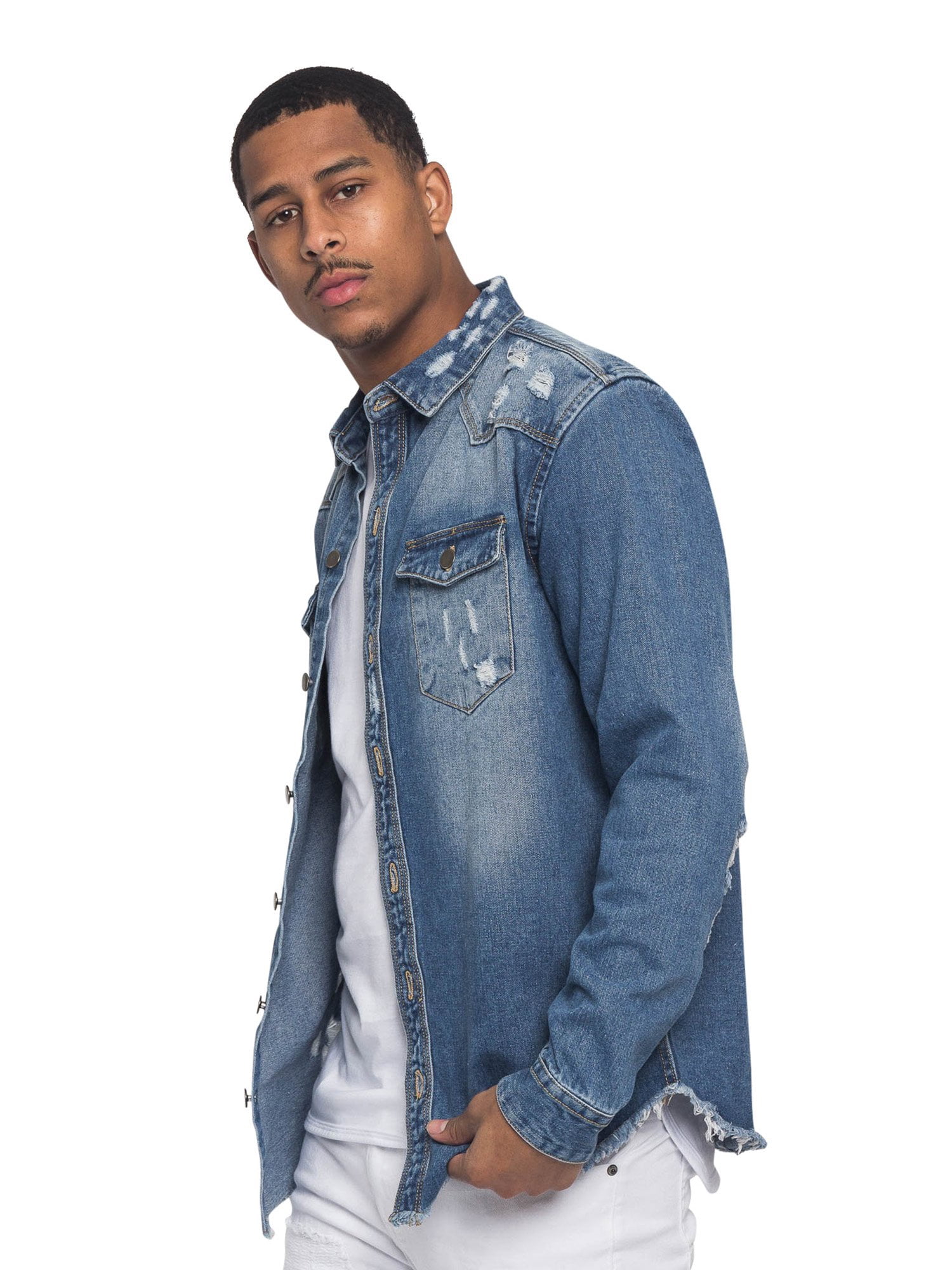 large denim shirt