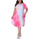 thumbnail image 1 of Camisones de mujer de tallas grandes Agnes Orinda, con cuello redondo, manga corta, en tie dye, pijamas suaves, ropa de dormir, vestido midi de lounge 1X color rosa fuerte, 1 of 6
