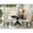 Black, variant on East West Furniture HBEL3-ABK-35 3 Piece Kitchen Table Set - Black Dinner Table and 2 Doeskin Linen Fabric Dining Chairs Button Tufted Back with Nail Heads - Wire Brushed Black Finish