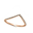 thumbnail image 4 of CHOOSE YOUR COLOR White CZ Rose Gold-Tone Chevron Stackable Ring Sterling Silver Band Female Size 4, 4 of 4