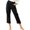 *Black, variant on Women's Cotton Linen Cuffed Chino Pants , Straight Leg Trousers For Women , Ladies' High Waisted Work Pants with Pockets, Brown , S-3XL