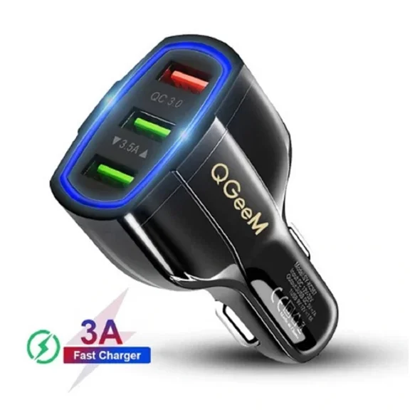 Qgeem 3-Port Usb 3.0 Quick Charge Portable Car Charger