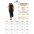 thumbnail image 6 of Unique Bargains Women's Plus Size Elegant Knit Slit Tank Midi Ruched Bodycon Dresses 4X Black, 6 of 6