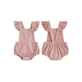 thumbnail image 3 of Aojekbee Baby Girl Summer Overalls Romper Casual Solid Color Corduroy Ruffles Jumpsuit for Newborn Toddler Cute Clothes, 3 of 10