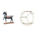thumbnail image 1 of Escultura de caballo de pie para decorar la estantería de la sala de estar con estante de metal para colgar en la pared para exhibir objetos de colecc, 1 of 8