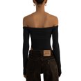 thumbnail image 4 of xiaxaixu Women Romper, Long Sleeve Off Shoulder See Through Solid Color Spring Summer Bodysuit Jumpsuit, 4 of 9
