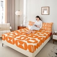 thumbnail image 4 of Homewish Orange Abstract Ombre Bed Sheets, Chic Minimalism King Sheets, Mid Century Fashion Sheet Set, Super Cozy Room Decor, 4-Piece, 4 of 7