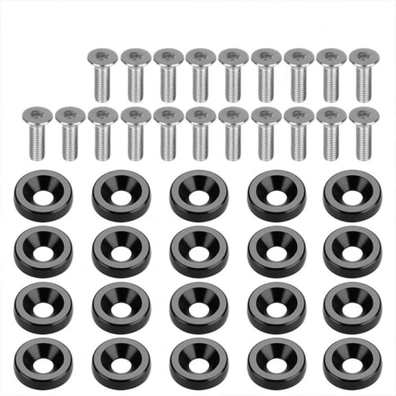 40Pcs Billet Aluminum Fender Bumper Washer Bolt Engine Bay Screw Dress Up Kit M6 x 20MM Bolts Auto Accessories