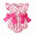 thumbnail image 4 of TOWED22 Baby Girl 1st Birthday Clothes One Year Old Tulle Romper Sleeveless Bodysuit Cake Smash Outfits Red,3-6 M, 4 of 4