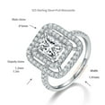 thumbnail image 4 of 2 Carat Moissanite Rings for Women, Radiant Cut D Color VVS1 Clarity Lab Created Diamond Rings, Ideal Wedding Bands for Women, 4 of 9