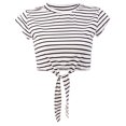 thumbnail image 2 of Camiseta con Estampado Elástico ce Verano pa Mujer Loose Stripe Camiseta Con Estampado Stretchy SG Hugo Top de la cosecha, 2 of 10