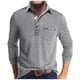 thumbnail image 1 of Blusa y camisa de manga larga con cuello vuelto para hombre, camisa de otoño invierno con botones y bolsillo, camisa de manga larga con cuello vuelto, camisa de poliéster para hombre, 1 of 6