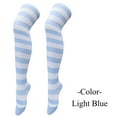 thumbnail image 2 of NMMUED Striped Socks, Thigh High Socks for Women, Striped Knee High Socks, Halloween Apparel, Cute Socks, Long Striped Socks, Halloween Stockings, Light Blue One Size, 2 of 4