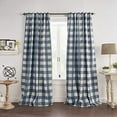 thumbnail image 1 of Elrene Home Fashions Panneau de Rideau Occultant à Carreaux Buffalo, 52"x84 Pouces (1, Indigo), 1 of 7