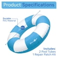 thumbnail image 5 of Sun's Out 36" Inflatable Pool Tubes 2pk, Light Blue Cabana Print for Ages 14+, 5 of 6