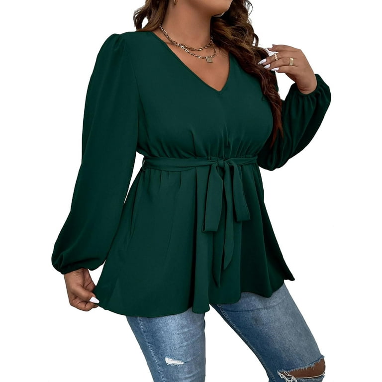Plus size top blouses walmart