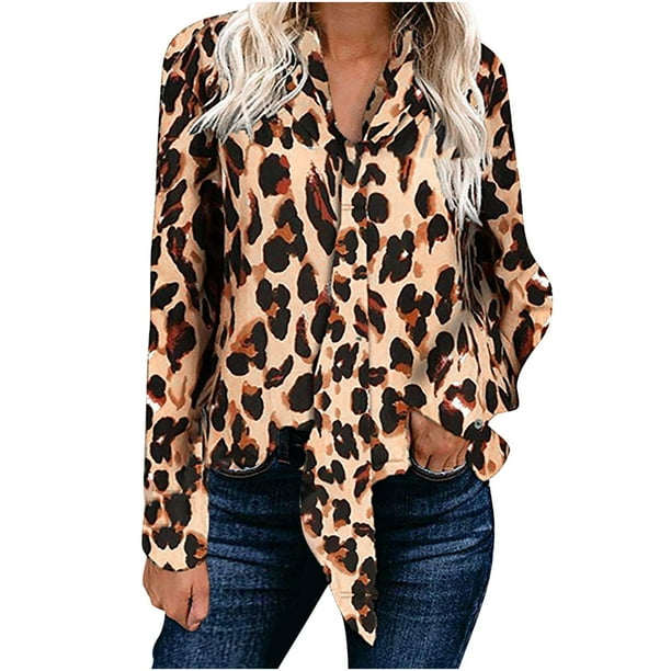 Leopard print dressy deals tops