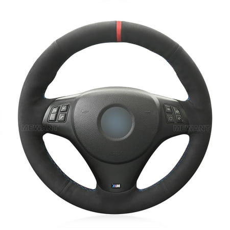 MEWANT Handsewing Steering Wheel Cover for BMW M Sport E87 E81 E82 Coupe 1 Series E90 E91 E92 E93