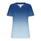thumbnail image 3 of Mujeres Tops Casual V-Cuello Impreso Oversized Mangas Cortas Camiseta Top, Poliéster Verano Primavera, 3 of 5