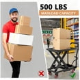 thumbnail image 2 of Hydraulic Lift Table Cart 500 lbs Capacity 28.5 In Single Scissor Lift Table with Non-Slip Pad and Locking Wheels for Material Handling Black, 2 of 7