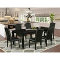 thumbnail image 2 of Kingfisher Lane 7-piece Wood Dining Set with Leather Seat in Black, 2 of 6
