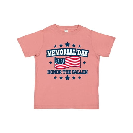 

Inktastic Memorial Day Honor the Fallen with American Flag Gift Toddler Boy or Toddler Girl T-Shirt