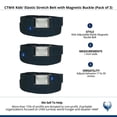 thumbnail image 3 of CTM Kids' Elastic Stretch Belt with Magnetic Buckle (Pack of 3), 3 of 3