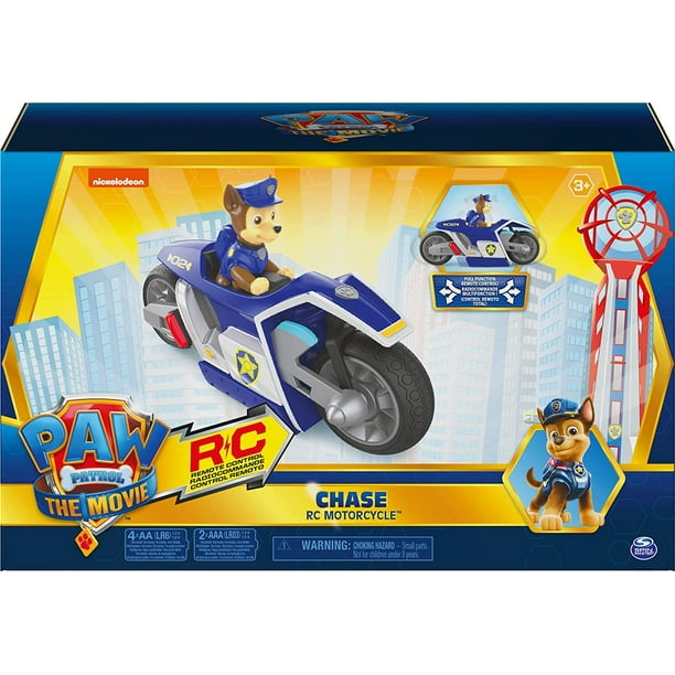 Paw Patrol, Moto RC de Chase de la Película, Coche de Control Remoto para Niños a partir de años