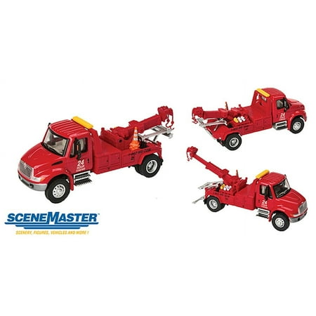 walthers scenemaster international 4300 tow truck, red
