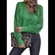 thumbnail image 2 of Camisas de Larga para Mujer, Blusas de Encaje con Cuello en V, Blusas Informales de Negocios, Conjuntos de Moda de Otoño, Ropa Verde L, 2 of 7