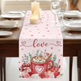thumbnail image 3 of Table Runners 90 Inches Long Dress Scarves, Valentine's Day Farmhouse Coffee/Dining/Kitchen Table Runner for Living Room, Eucalyptus Leaves Coffee Gifts Romantic 13x90 Inch, 3 of 9