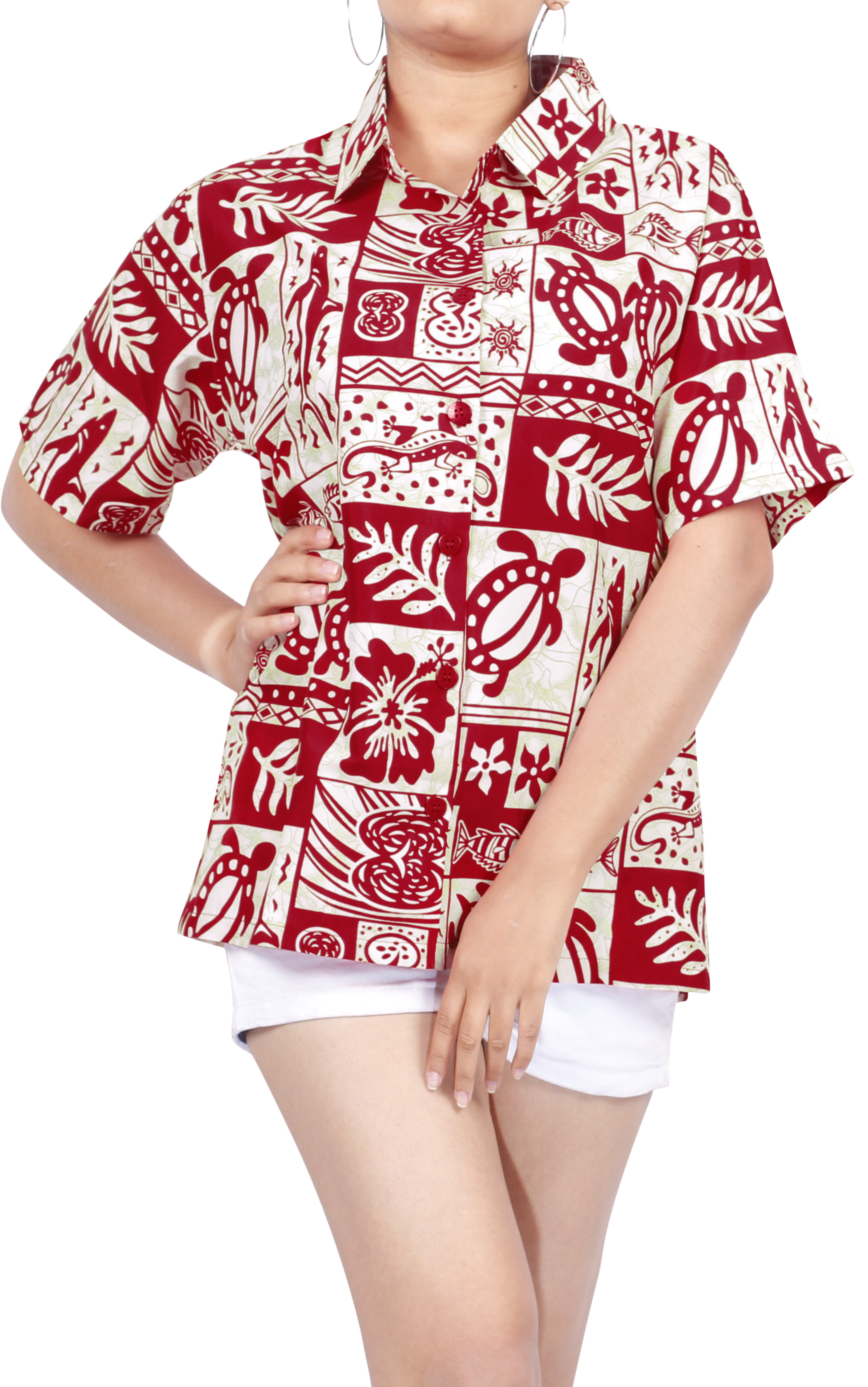 Plus Size Hawaiian Shirt Blouse Tops 