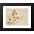 thumbnail image 2 of Philips Koninck 24x19 Black Modern Framed Museum Art Print Titled - Study of Christ and the Sleeping&nbsp;Apostles, 2 of 5