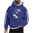 thumbnail image 1 of Styesk Chemises Hommes Mode Décontractée à Capuche Imprimé avec Poche Chandail Manches Longues Chandail en Molleton, 1 of 4
