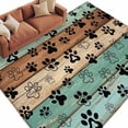 thumbnail image 6 of Teal Blue Brown Area Rug 8x10 Washable Rug Non Slip Rustic Farmhouse Dog Paw Vintage Large Area Rug Soft Stainresistant Indoor Floor Carpet for Living Room Bedroom Home Office Dining Room Nursery, 6 of 8