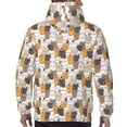 thumbnail image 7 of Picia Cute Cats Pattern Casual Men's Hoodie - Lightweight Hooded Sweatshirt with Kangaroo Pocket, Comfortable Pullover for Everyday, Travel-XX-Large, 7 of 7