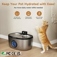 thumbnail image 2 of Wireless Stainless Steel Cat Water Fountain, 5L Large Capacity Automatic Pet Water Dispenser with Filter, UV, Quiet Pump, Cordless Rechargeable Cat Dog Drinking Fountain for Indoor Use, 2 of 7