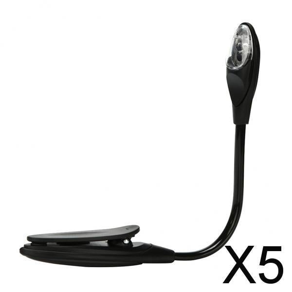 Luz de lectura LED Baoblaze Clip Lámpara de mesa Negro 5 piezas
