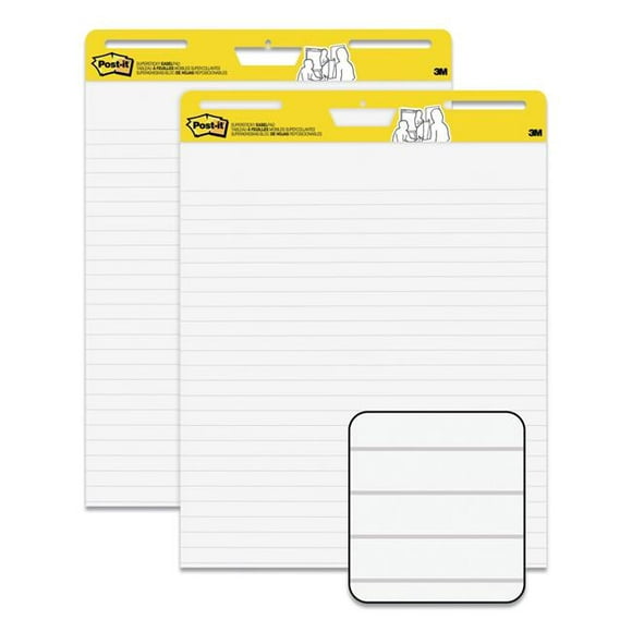 Post-It Easel Pads Super Sticky MMM561WLVAD2PK 25 x 30 in. Lined Easel Pads&#44; White - Pack of 2
