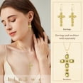 thumbnail image 4 of Linawe Peridot Green Cross Necklace for Women, Gold Plated Jewelry Cross Charm Pendant Chain Necklace, Crystal Imitation Diamond Birthstone Rhinestone Necklace, Catholic Birthday Mom Gifts, 4 of 7