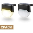 thumbnail image 1 of 2 Pack Solar Deck Lights, Waterproof Solar Step Light, Auto On/Off Outdoor Solar Fence Lights for Patio, Yard, Steps, Fence, Pathway(Warm White), 1 of 7