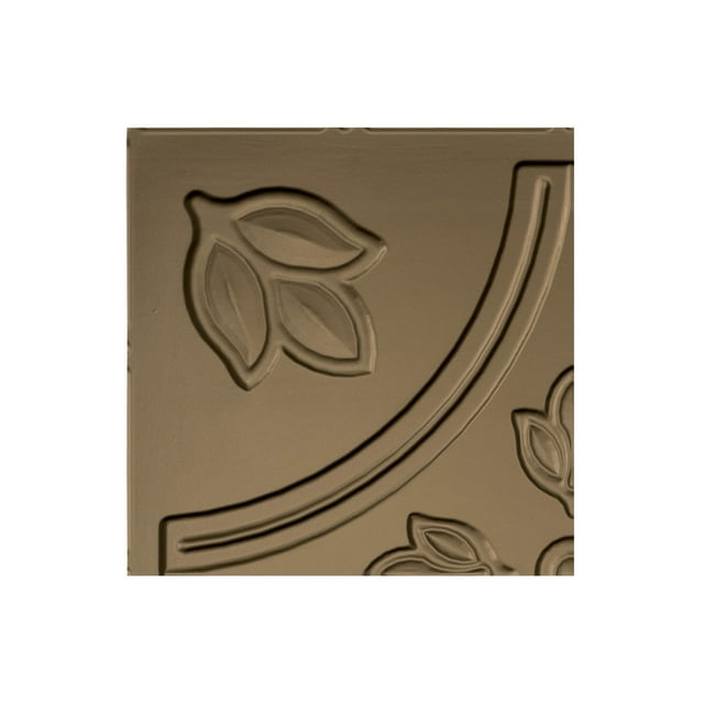 Fasade Easy Installation Traditional 5 Argent Bronze Glue Up Ceiling Tile/ Ceiling Panel (12" X 12" Sample)