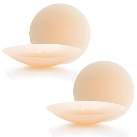2 Pairs 3.1 Inch No Show Reusable Adhesive Silicone Nipple Covers for Women