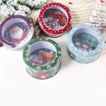 thumbnail image 3 of Yuarrent Caja de dulces de Navidad con cubierta transparente, latas de galletas vacías con estampado de Metal, contenedores de decoración, de Kits de decoración para fiestas Azul claro, 3 of 6