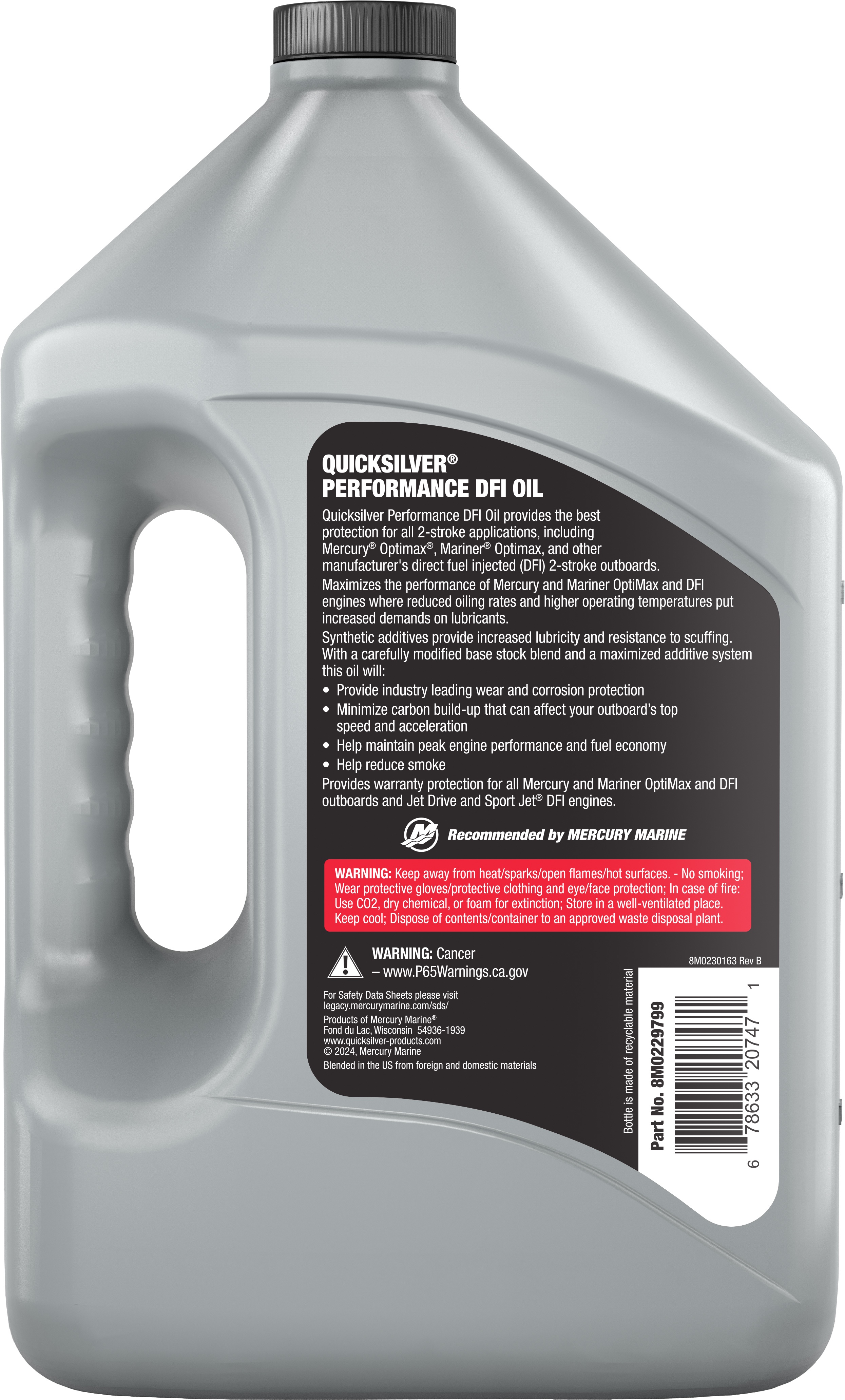 Quicksilver DFI 2-Stroke Marine Oil, 1 Gallon