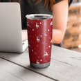 thumbnail image 4 of 20oz Tumblers Red Christmas Deer Pattern Stainless Steel Vacuum Insulated Double Wall Travel Tumbler Cups Mug with Lid and Straw,Cleaning Brush for Cold & Hot Drinks, 4 of 7