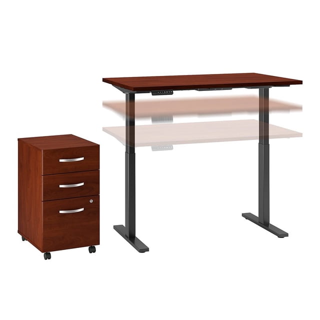 Bush Business Furniture Move 60 Series Height Adjustable Standing Desk with Storage in Cherry
