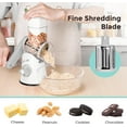thumbnail image 6 of 3 in 1 Cheese Grater, Rotary Cheese Shredder Grater for Kitchen Cheese Grater with Handle, Potato Slicer Vegetable Chopper with Suction Base, White, 6 of 9