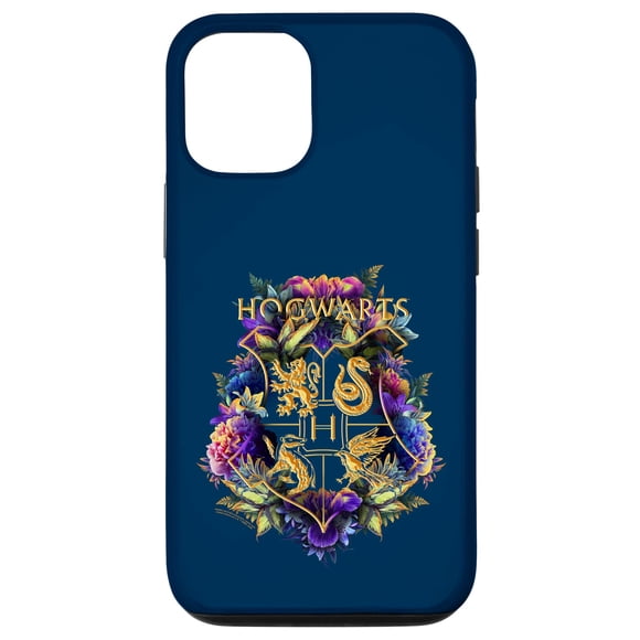 Funda para iPhone 12 Harry Potter Hogwarts con Escudo Floral
