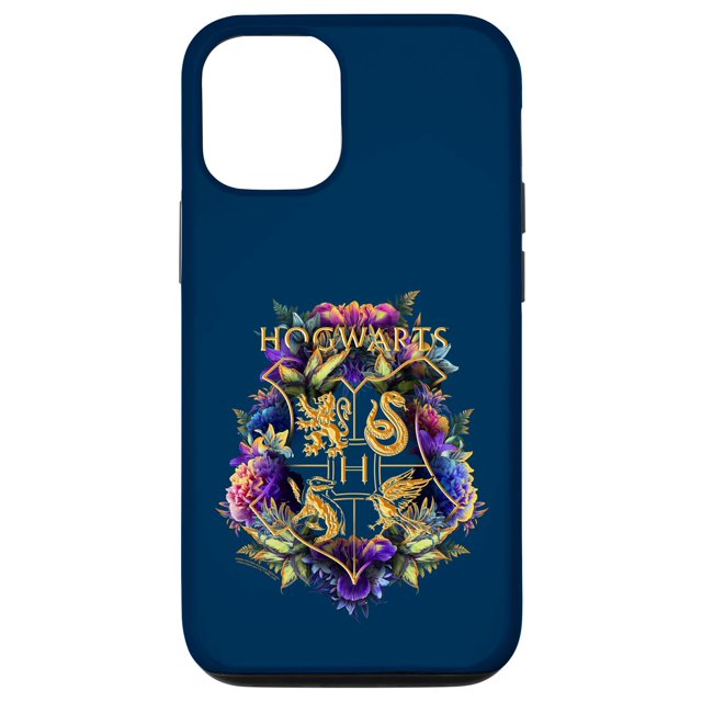 Funda para iPhone 12 Harry Potter Hogwarts con Escudo Floral